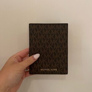 Michael Kors Brown Passport Holder Wallet